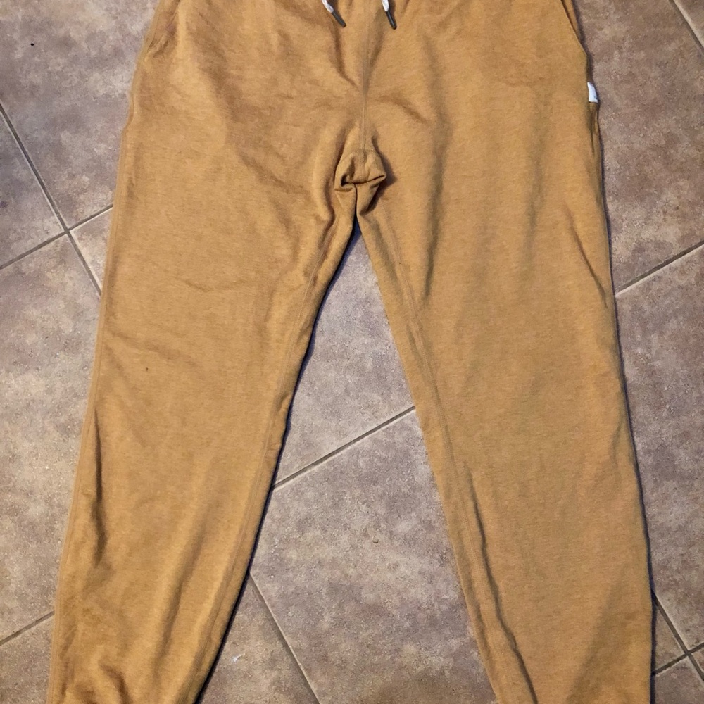 Vuori mustard yellow performance joggers